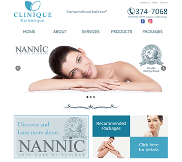 Clinique Esthetique's New Website